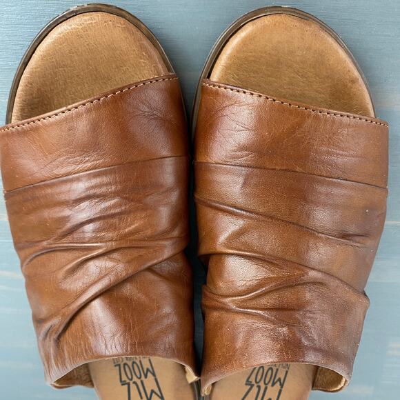 Miz Mooz Dandelion Slide Sandals Women EU36 US 6-6.5 Wide Width Brown Leather - Picture 9 of 10